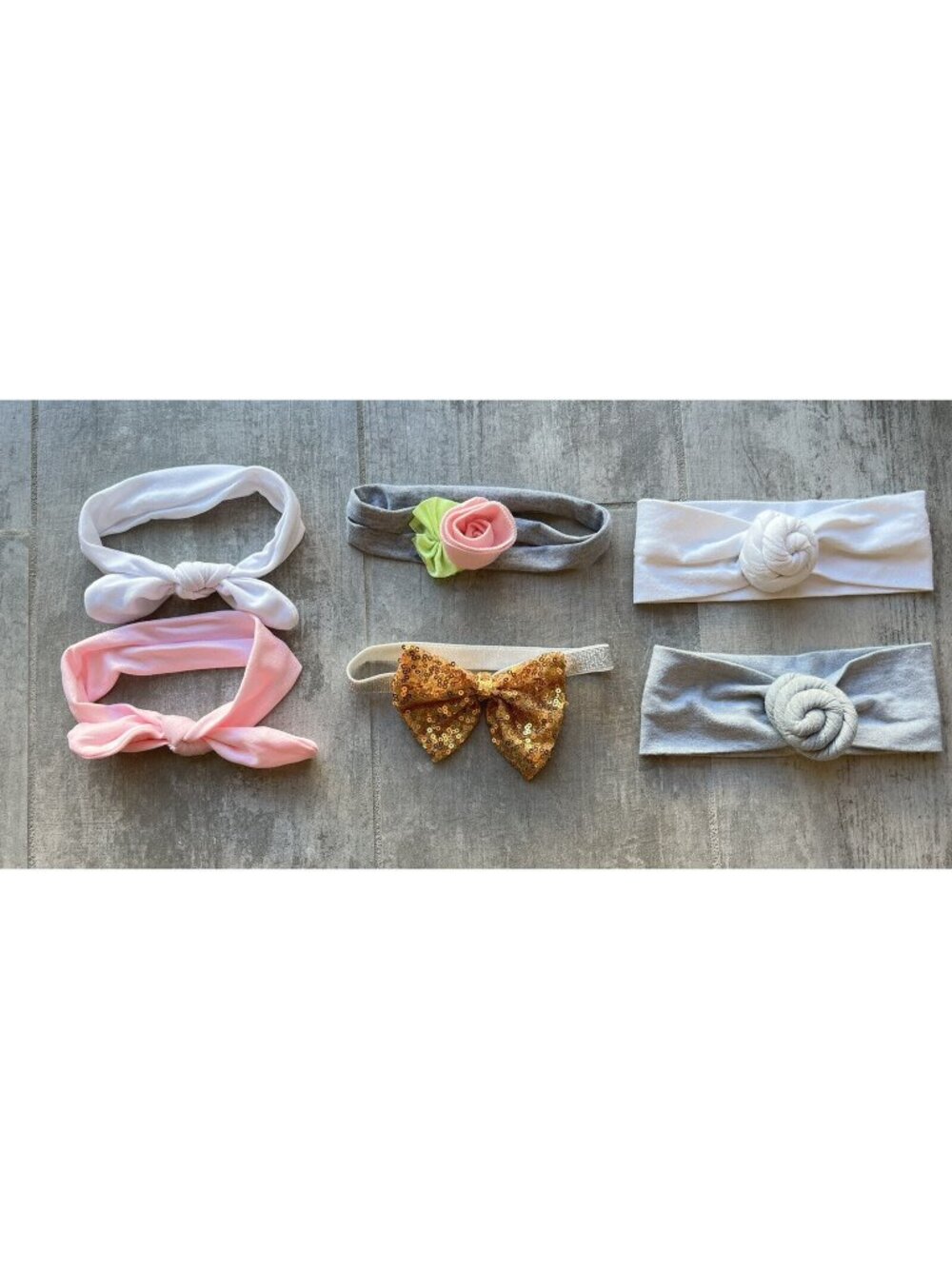 Baby Toddler Girl Headband Set of 6 Hair Accessories Bow Elastic Head Wrap 0-12m